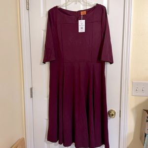 Size 18 Mady Crafts Plus Work and Meeting Dress Zip Back MIdi